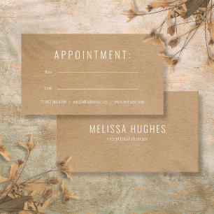 Modern Rustic Kraft Appointment Card