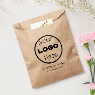 Modern Rustic Kraft Company Business Logo  Favour Bag