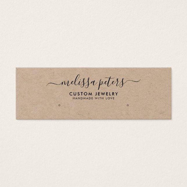 Modern Rustic Kraft Jewellery Earring Display Card (Front)