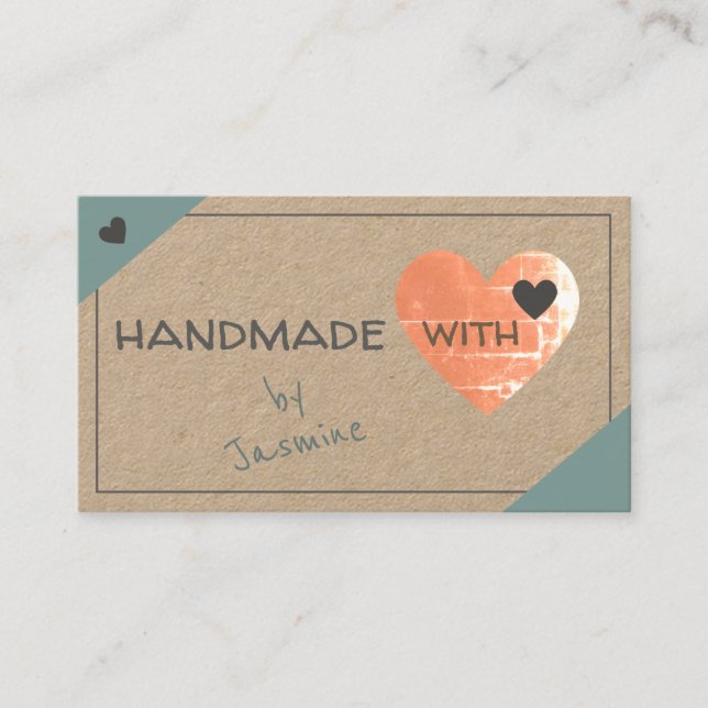 Modern Rustic Kraft Paper Pretty Design Handcraft Business Card (Front)