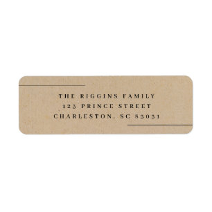 Modern rustic Kraft return address Label