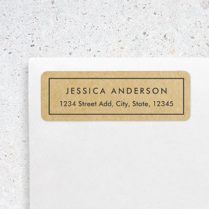Modern Rustic Kraft Return Address Label