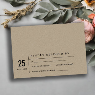 MODERN RUSTIC KRAFT TYPOGRAPHY WEDDING RSVP INVITATION