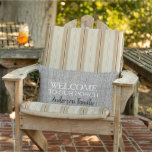 Modern rustic linen Welcome to Porch family name Lumbar Cushion<br><div class="desc">Modern rustic gray linen pattern Welcome to our Porch script,  family name,  outdoor pillow.
You can personalize it and change the text and the front and back and add your own name.</div>