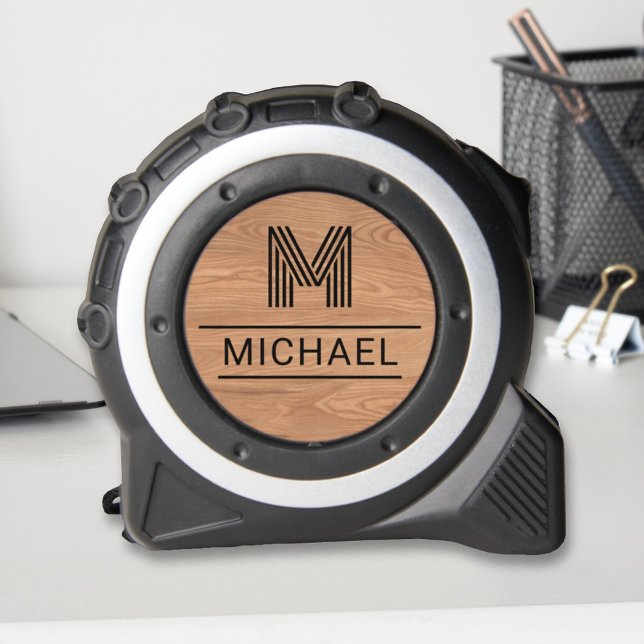 Modern Rustic Monogram Name Faux Wood 1 (Creator Uploaded)