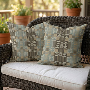 Modern Rustic Native Tribal Art Pattern Cabin Cushion