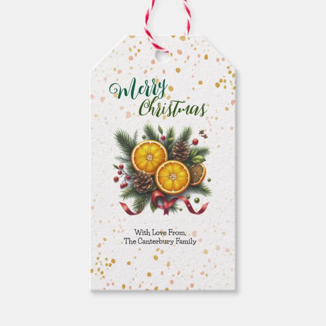 Modern Rustic Nature Christmas  Gift Tags (Front)