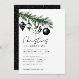 Modern Rustic Nature Christmas Party Invitation 
