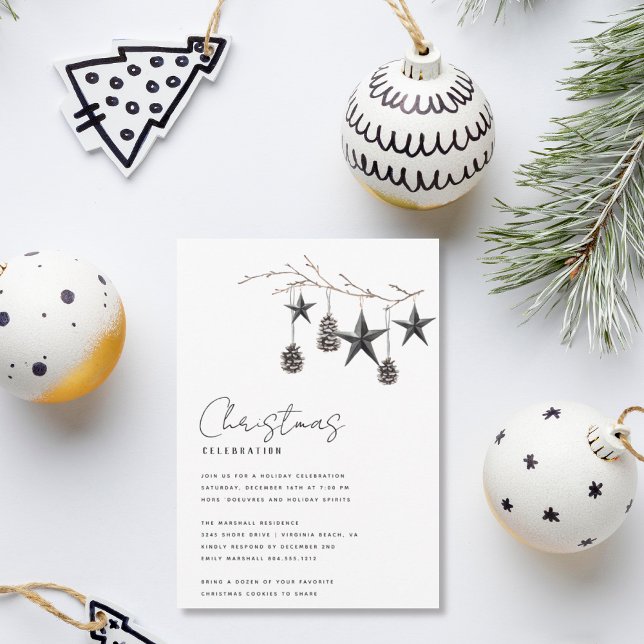 Modern Rustic Nature Christmas Party Invitation  (Creator Uploaded)