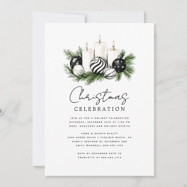 Modern Rustic Nature Christmas Party Invitation (Front)