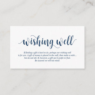 Modern Rustic, Navy Blue, Wedding Wishing Well Enclosure Card