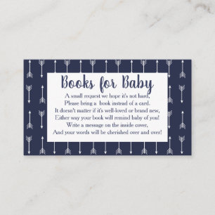 Modern Rustic Navy & White Wolf Book Request Enclosure Card