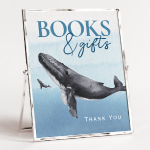 Modern Rustic Ocean Baby Shower Books and Gifts Poster
