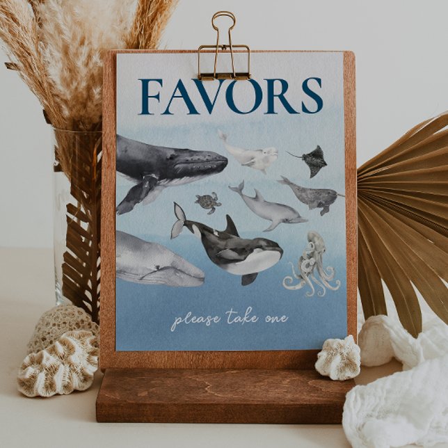 Modern Rustic Ocean Baby Shower Favours Sign (Creator Uploaded)