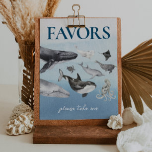 Modern Rustic Ocean Baby Shower Favours Sign