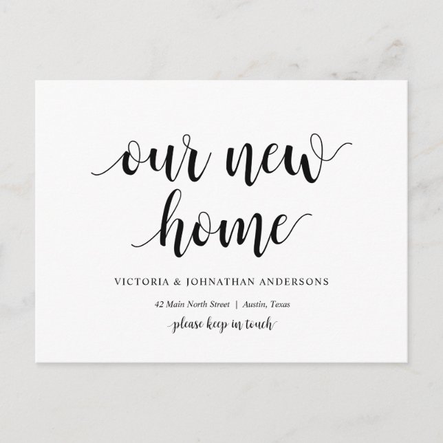 Modern Rustic, Our New Home Address Announcement Postcard (Front)