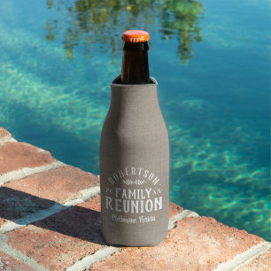 Modern Rustic Personalised Family Reunion Bottle Cooler