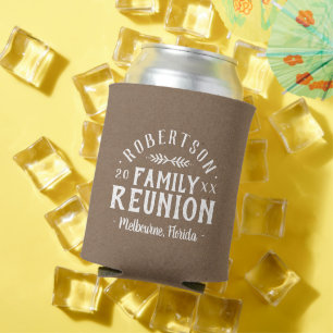 Modern Rustic Personalised Family Reunion Can Cooler