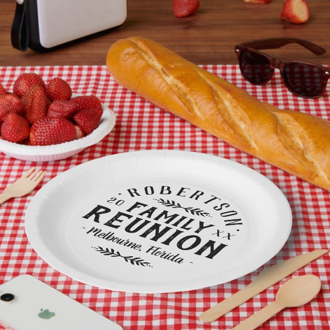 Modern Rustic Personalised Family Reunion Paper Plate (Picnic)