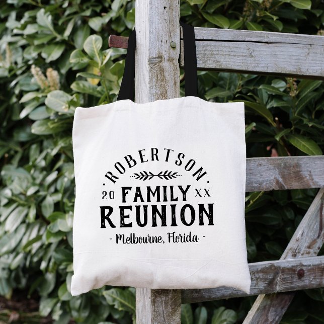 Modern Rustic Personalised Family Reunion Tote Bag (Creator Uploaded)