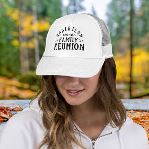 Modern Rustic Personalised Family Reunion Trucker Hat