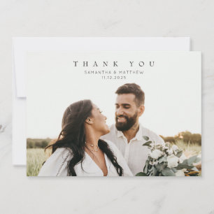Modern Rustic Photo Engagement Thank You Card 