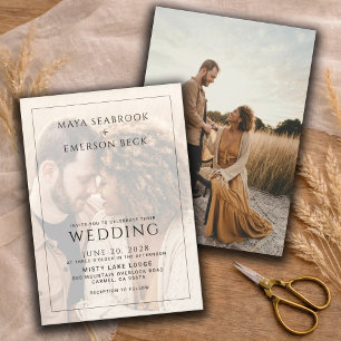 Modern Rustic Photo Overlay Wedding Invitation