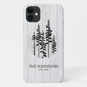 Modern Rustic Pine Tree Farmhouse iPhone 11 Case