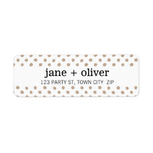 MODERN RUSTIC POLKA DOT pattern cute kraft Return Address Label
