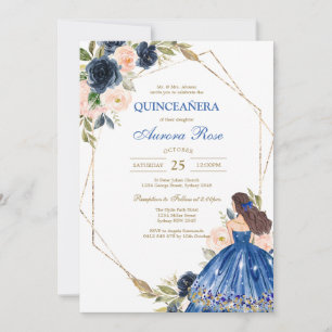Modern Rustic Quinceanera Invitation
