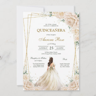 Modern Rustic Quinceanera Invitation
