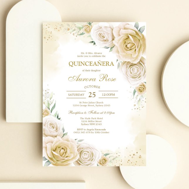 Modern Rustic Quinceanera Invitation (Creator Uploaded)