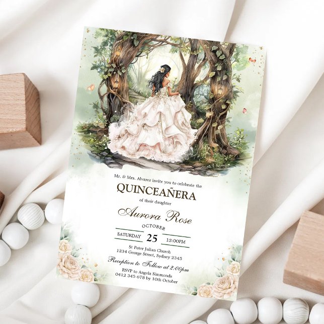 Modern Rustic Quinceanera Invitation (Creator Uploaded)