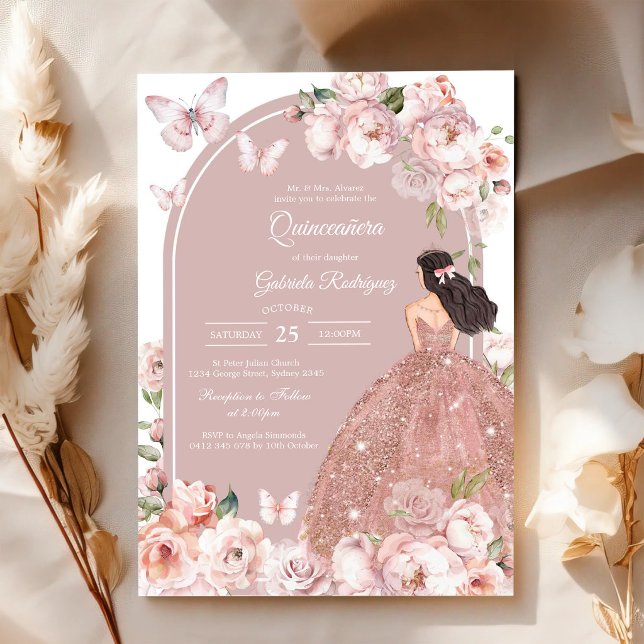 Modern Rustic Quinceanera Invitation (Creator Uploaded)