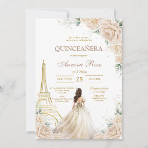 Modern Rustic Quinceanera Invitation