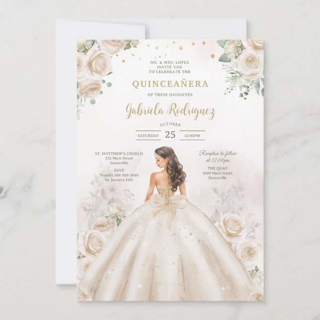 Modern Rustic Quinceanera Invitation (Front)