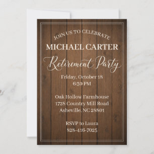 Modern Rustic Retirement Party Invitation Card