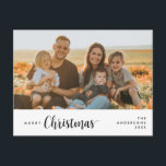 Modern Rustic Romantic, Merry Christmas Family Postcard<br><div class="desc">Merry Christmas. Celebrate the season with this family photo postcard It is fully customisable and personalised with your own greeting messages. Please add your return address for easy mailing. It is simple,  easy,  yet modern minimalist and festive. This is the perfect postcard for sending your holiday wishes.</div>