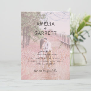 Modern Rustic Romantic Pink Overlay Add Your Photo Invitation