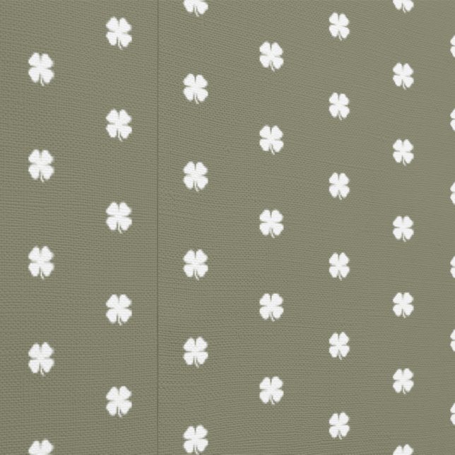 Modern Rustic Sage Green Grey Small Clover Pattern Wallpaper (Seam)