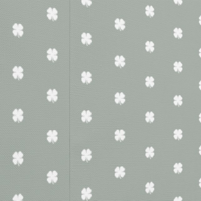 Modern Rustic Sage Green Grey Small Clover Pattern Wallpaper (Seam)