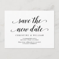 Modern Rustic Save the new date, Invites postponed
