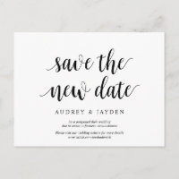 Modern rustic, Save the new date, wed postponed