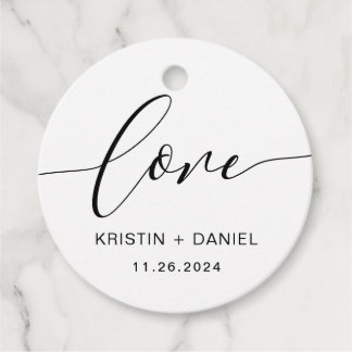 Modern Rustic Script Calligraphy Love Tag