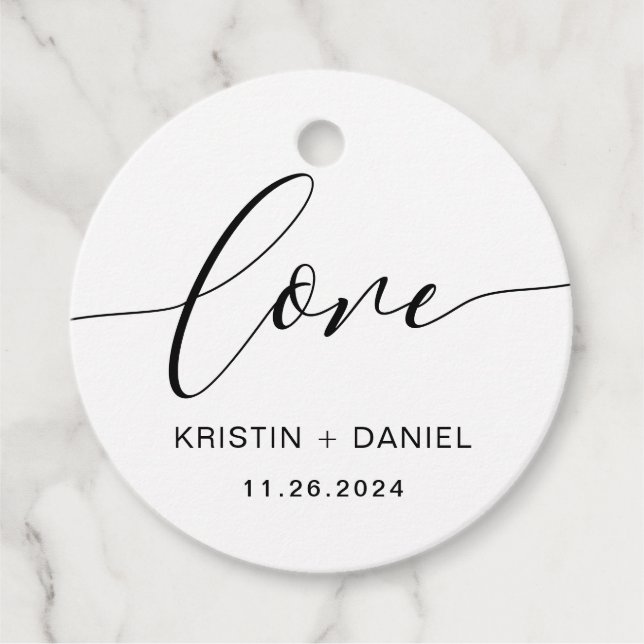 Modern Rustic Script Calligraphy Love Tag (Front)