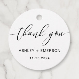 Modern Rustic Script Calligraphy Wedding Favour Ta Favour Tags
