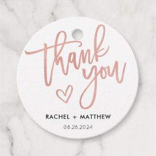 Modern Rustic Script Calligraphy Wedding Favour Ta Tags