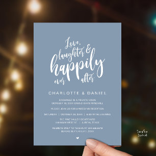 Modern Rustic Script Happily Ever After Wedding Invitation