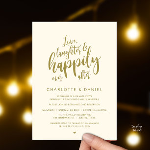 Modern Rustic Script Happily Ever After Wedding Invitation