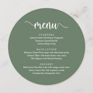 Modern Rustic Script, Wedding Dinner Menu